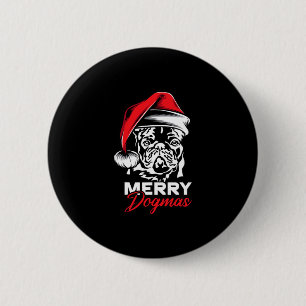 Badge Rond 5 Cm Dogmas Bouledogue Français Frenchie Noël