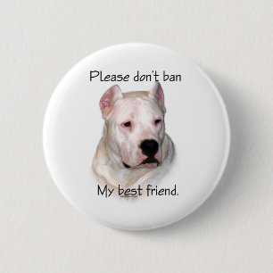 Badge Rond 5 Cm Dogo Argentino Anti-BSL - Bouton