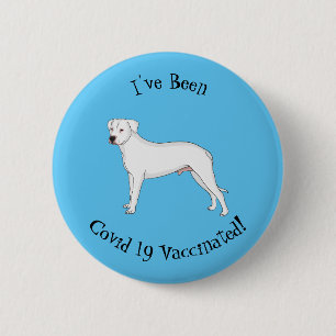 Badge Rond 5 Cm Dogo argentino dessin animé pour chien