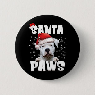 Badge Rond 5 Cm Dogo Argentino drôle Noël Lumières Arbre Chien