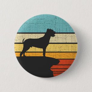 Badge Rond 5 Cm Dogo Argentino Retro Vintage 60s les années 70 Chi