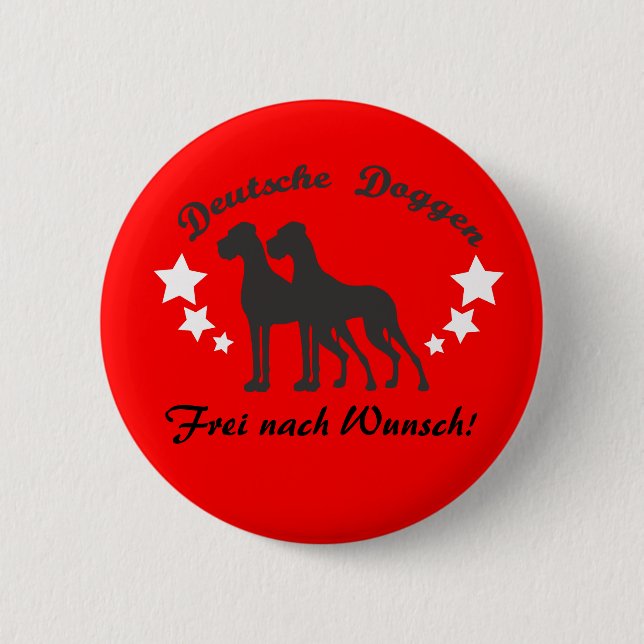 Badge Rond 5 Cm Dogues allemands (Devant)