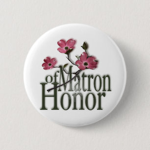 Badge Rond 5 Cm Dogwood/ Matron d'honneur