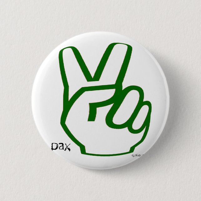 Badge Rond 5 Cm Doigts de paix - vert (Devant)