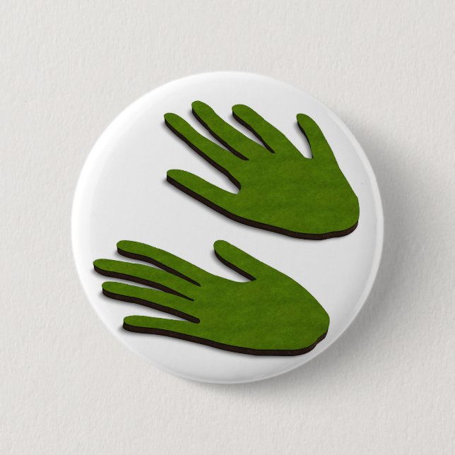 Badge Rond 5 Cm doigts verts (Devant)