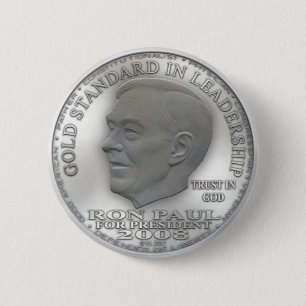 Badge Rond 5 Cm Dollar argenté "interdit" de liberté de Ron Paul…
