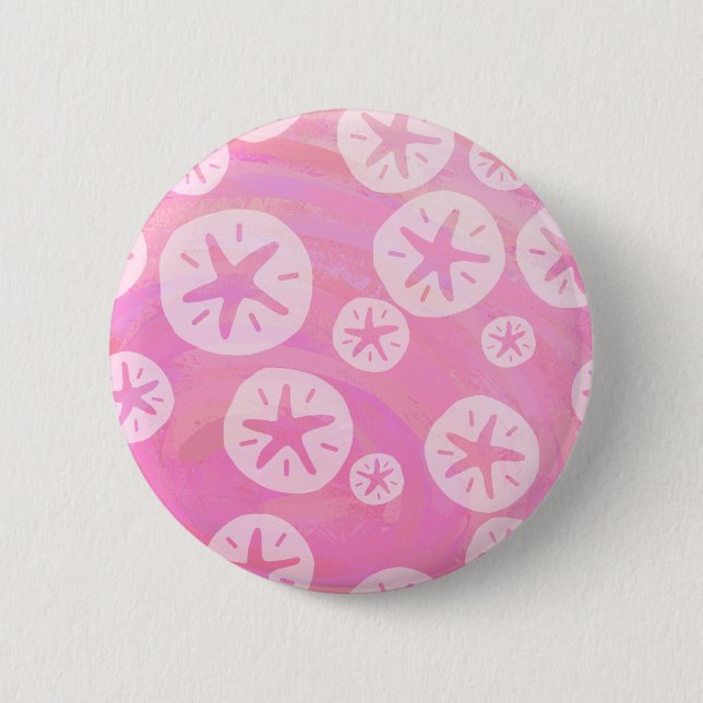 Badge Rond 5 Cm Dollar de sable blanc et rose (Devant)