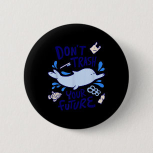 Badge Rond 5 Cm Dolphin Seas Protection de l'Environnement Changem