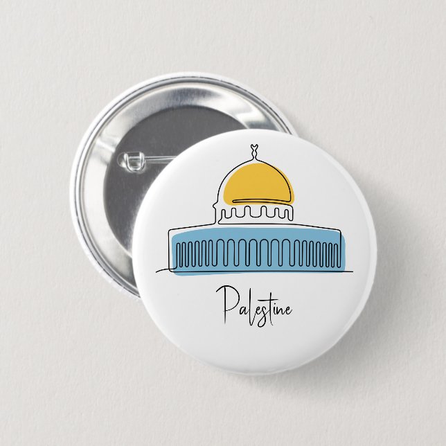 Badge Rond 5 Cm Dôme du Rocher Palestine (Devant & derrière)
