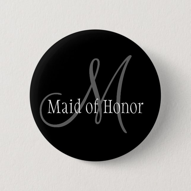 Badge Rond 5 Cm Domestique de bouton de monogramme de mariage (Devant)