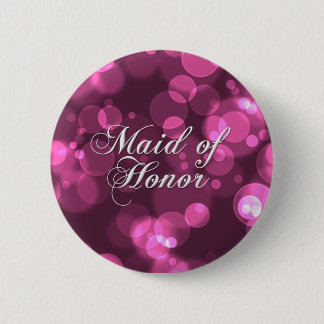 Badge Rond 5 Cm Domestique de bouton d'honneur [Bokeh rose]