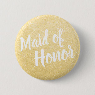 Badge Rond 5 Cm Domestique de parties scintillantes d'or d'honneur