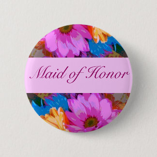Badge Rond 5 Cm "Domestique des marguerites folles d'honneur" -