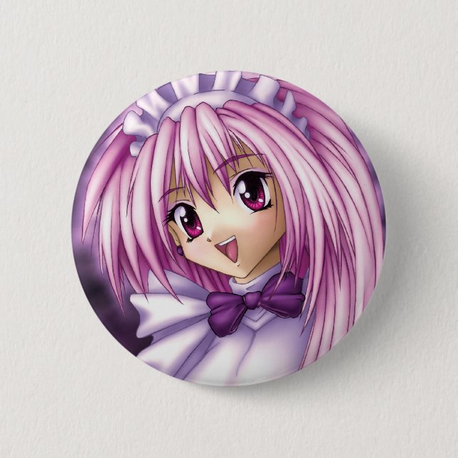 Badge Rond 5 Cm Domestique mignonne de fille d'Anime (Devant)