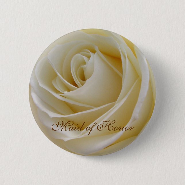 Badge Rond 5 Cm Domestique rose de crème blanche de bouton (Devant)