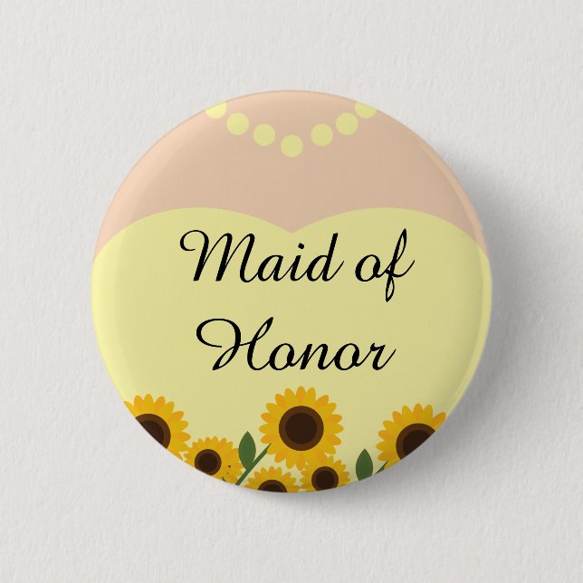 Badge Rond 5 Cm Domestique rustique des tournesols d'honneur (Devant)
