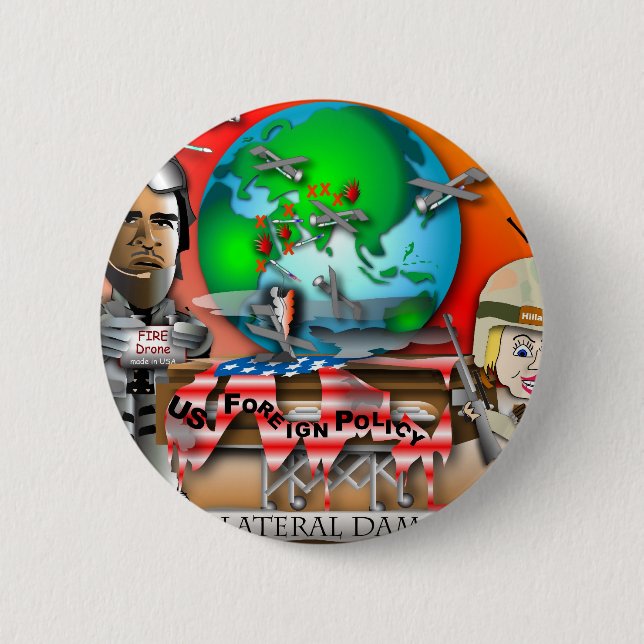 Badge Rond 5 Cm Dommages collatéraux (Devant)