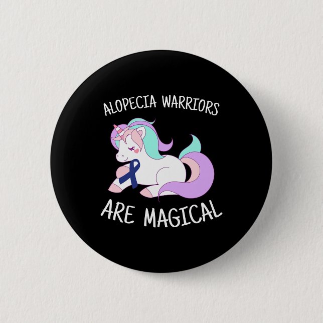 Badge Rond 5 Cm Don Alopecia Warrior (Devant)