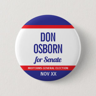 Badge Rond 5 Cm Don Osborn pour le Sénat 