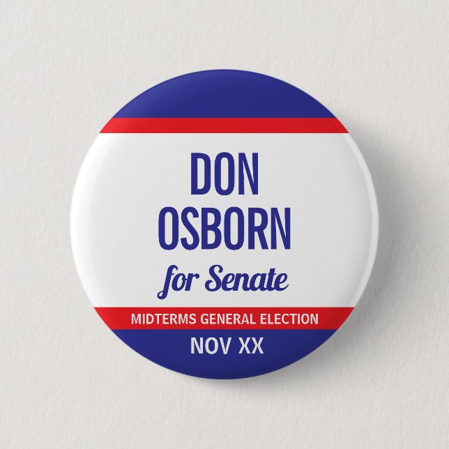 Badge Rond 5 Cm Don Osborn pour le Sénat  (Devant)