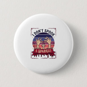 Badge Rond 5 Cm Don Spook Sparkle Mains de Zombie Halloween Sang_1