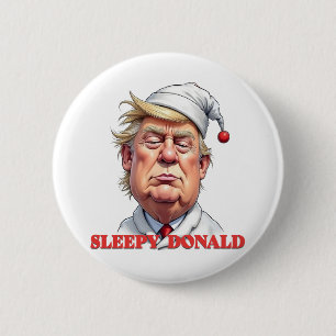 Badge Rond 5 Cm Donald endormi – Une caricature politique subtile