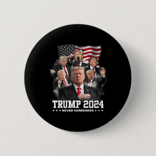 Badge Rond 5 Cm Donald J Trump 2024 Ne jamais céder 1