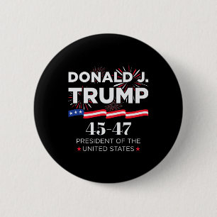 Badge Rond 5 Cm Donald J. Trump 45 47 Président Jour d'investiture