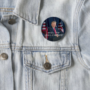 Badge Rond 5 Cm Donald J. Trump 45e président Keepsaké
