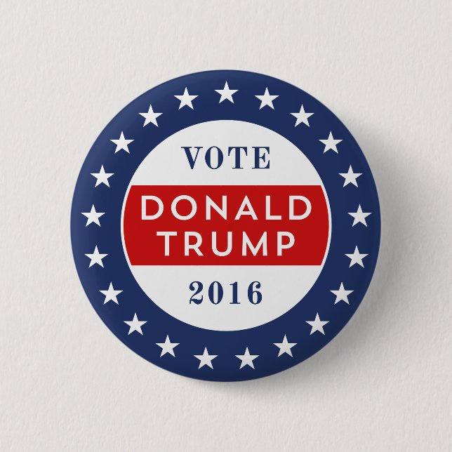 Badge Rond 5 Cm Donald Trump 2016 (Devant)