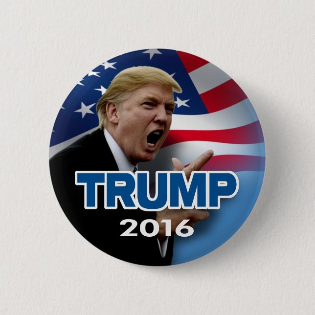 Badge Rond 5 Cm Donald Trump 2016 (Devant)