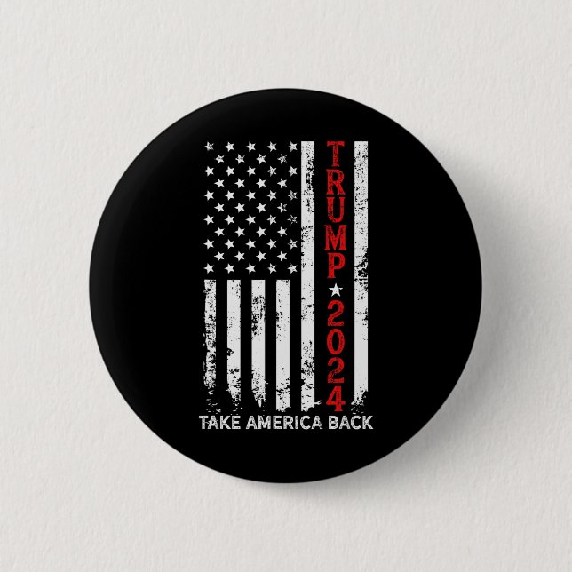 Badge Rond 5 Cm Donald Trump 2024 (Devant)