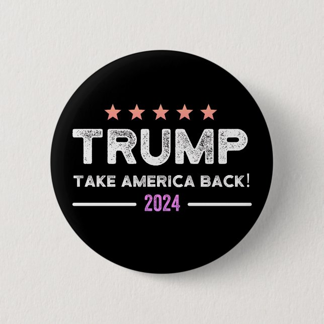 Badge Rond 5 Cm Donald Trump 2024 (Devant)