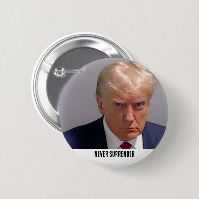 Badge Rond 5 Cm Donald Trump 2024 ne se rend jamais (Devant & derrière)