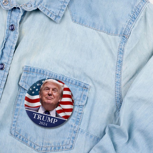 Badge Rond 5 Cm Donald Trump 2024 Pinback (Créateur téléchargé)