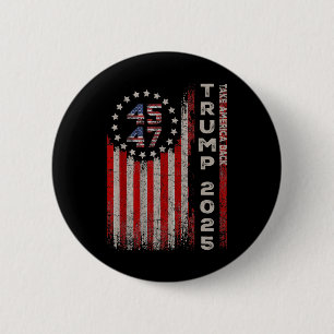 Badge Rond 5 Cm Donald Trump 2025 : l'Amérique doit le drapeau amé