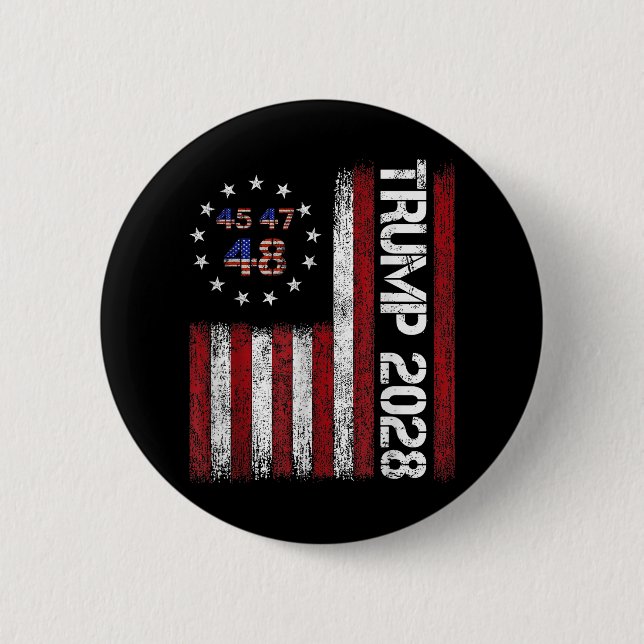 Badge Rond 5 Cm Donald Trump 2028 Trump 45 47 48e Président améric (Devant)