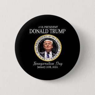 Badge Rond 5 Cm Donald Trump 47e investiture du président 2025 Sup