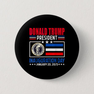 Badge Rond 5 Cm Donald Trump 47e Jour de l'investiture Janua