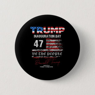 Badge Rond 5 Cm Donald Trump 47e président 2025 Inauguration États