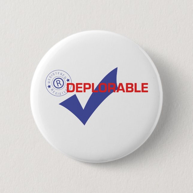Badge Rond 5 Cm Donald Trump a enregistré le bouton déplorable (Devant)