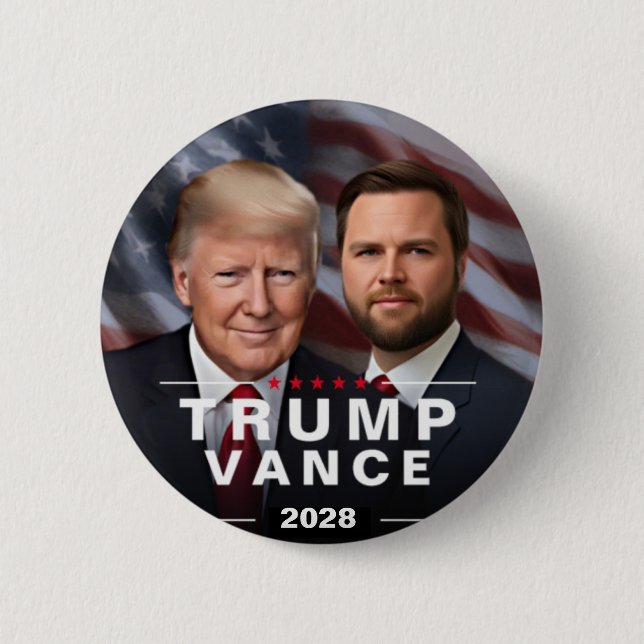 Badge Rond 5 Cm Donald Trump à l'élection présidentielle de 2028 (Devant)