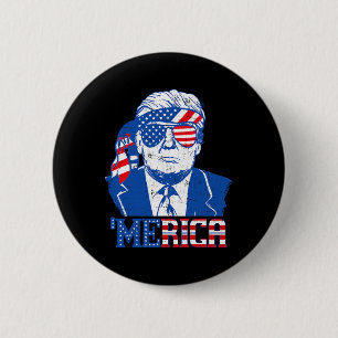 Badge Rond 5 Cm Donald Trump Chemise Merica Trump Drapeau américai