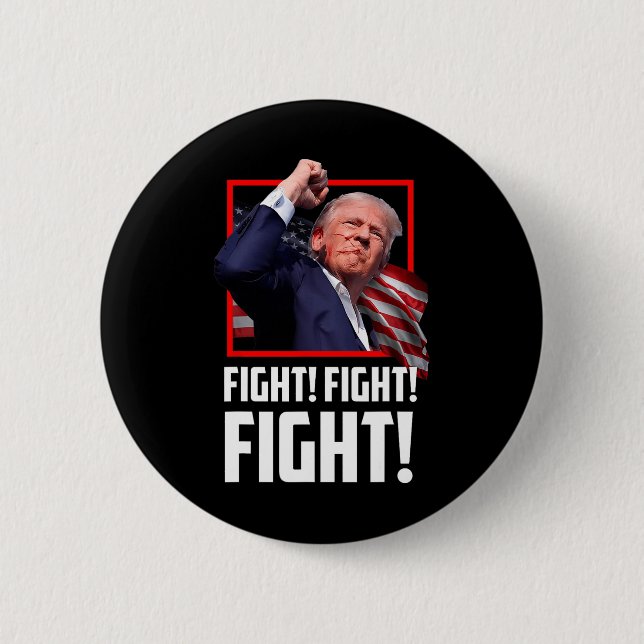 Badge Rond 5 Cm Donald Trump combat les combattants et les partisa (Devant)