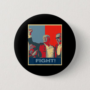 Badge Rond 5 Cm Donald Trump combat l'oeuvre d'art contre les Etat