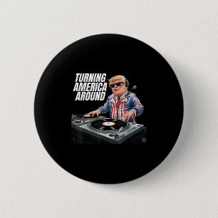Badge Rond 5 Cm Donald Trump Dj Tourne l'Amérique autour du présid