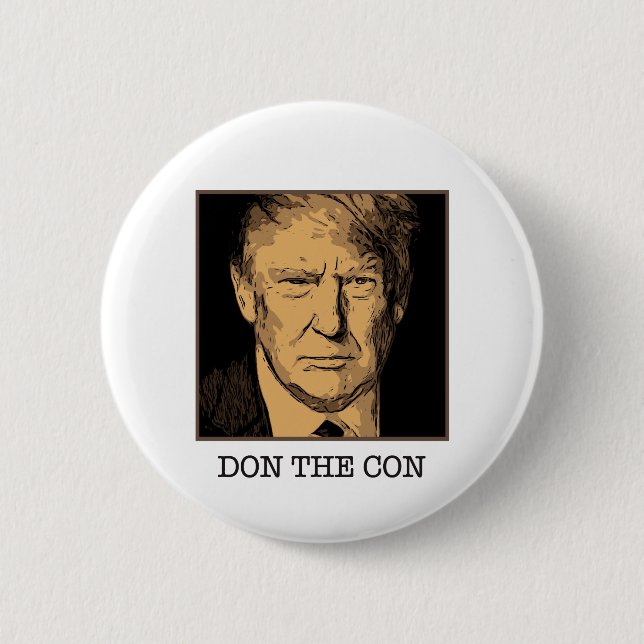 Badge Rond 5 Cm Donald Trump Don l'escroquerie (Devant)