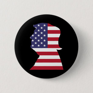 Badge Rond 5 Cm Donald Trump Drapeau Américain Président Républica