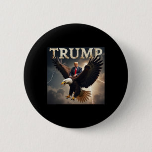 Badge Rond 5 Cm Donald Trump Eagle Président américain Amérique