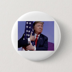 Badge Rond 5 Cm Donald Trump et le drapeau des USA